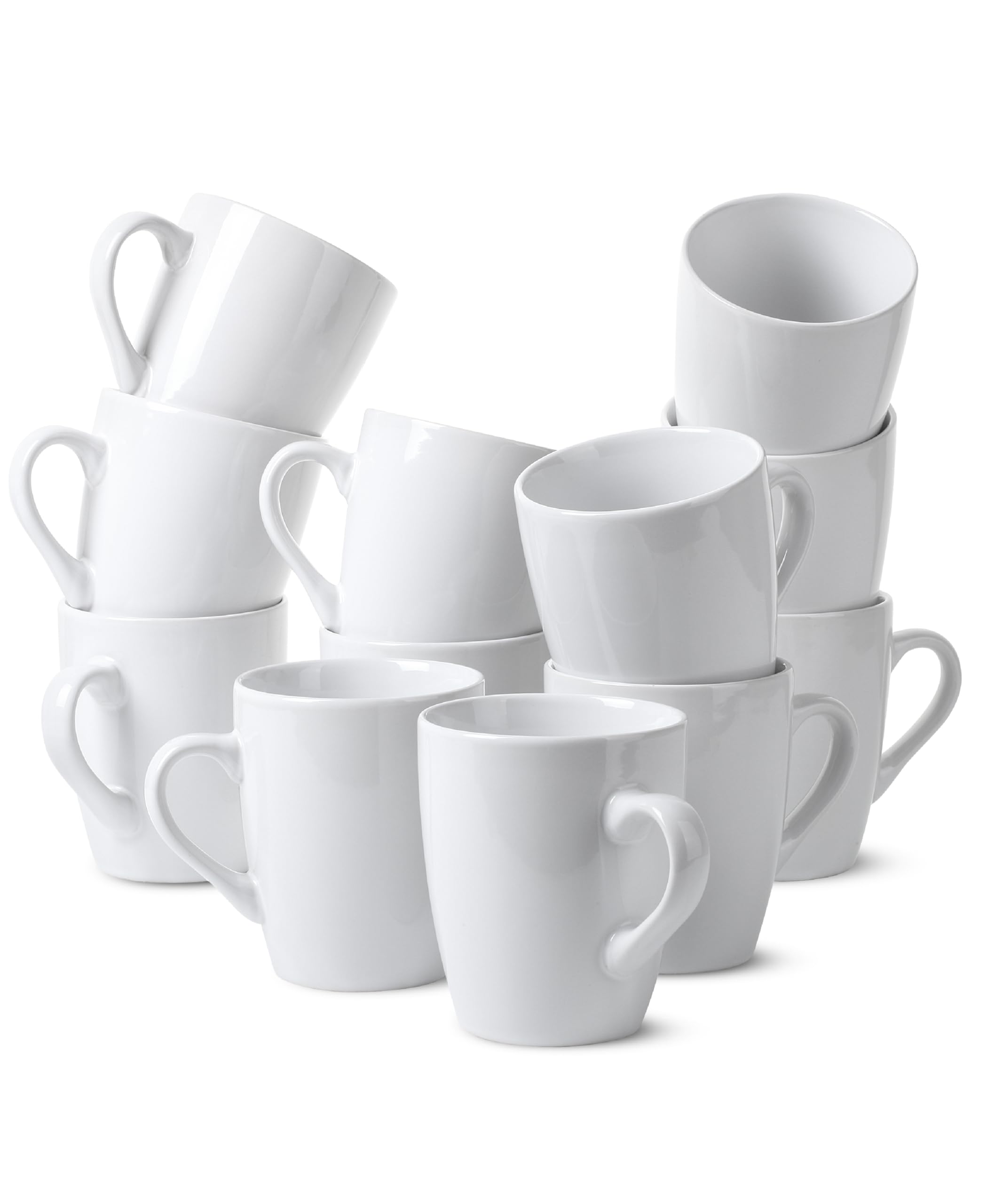 BTaT- White Coffee Mugs, Set of 12, 12oz, Coffee Mug Set, Christmas Gifts