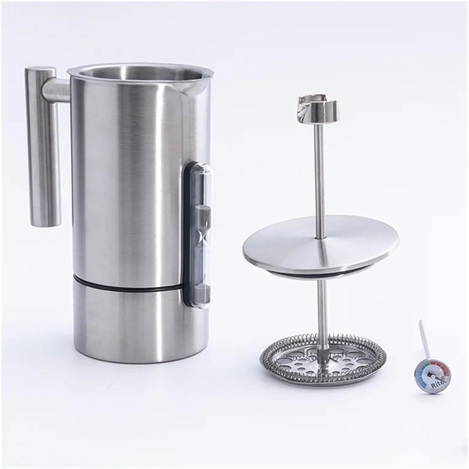 AT21-1 Piece Coffee Machine Double Wall French Press Insulated &Tea Brewing Pot 1200Ml Maker 304Stainless Steel