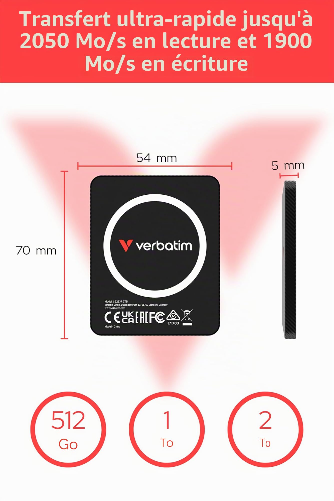 Verbatim Snapback Ultra Slim Ssd 2tb Usb TipO-C Usb 3.2 Gen 2x2 Nero (snapback Ultra Slim Ssd Usb - 3.2 Gen 2x2 2tb Black - Warranty: 24m)