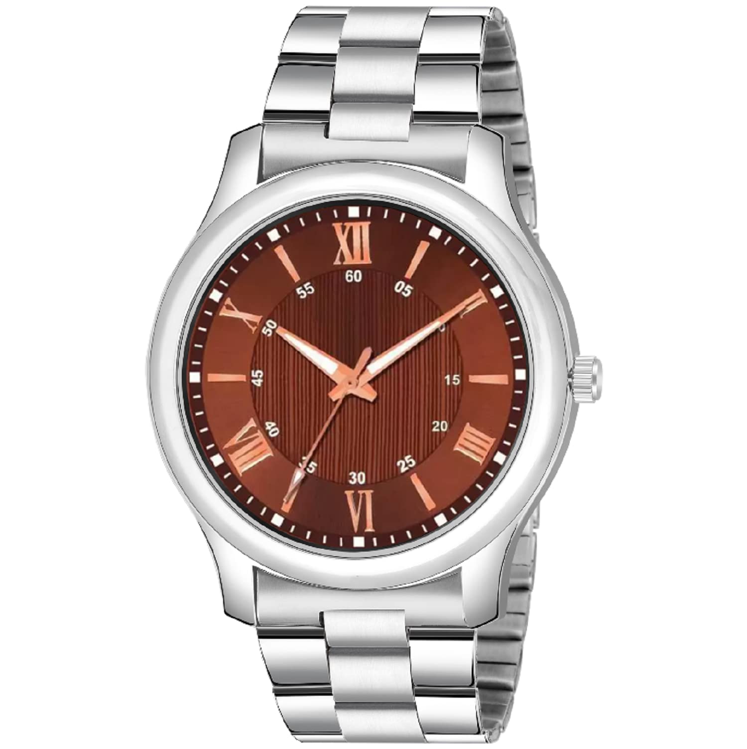 KIROH Analogue Roman Dial Metal Strap Watch for Boys and Men(Brown) (Silver-B) (B0C6J3CFGY) Amazon Price History, Amazon Price Tracker