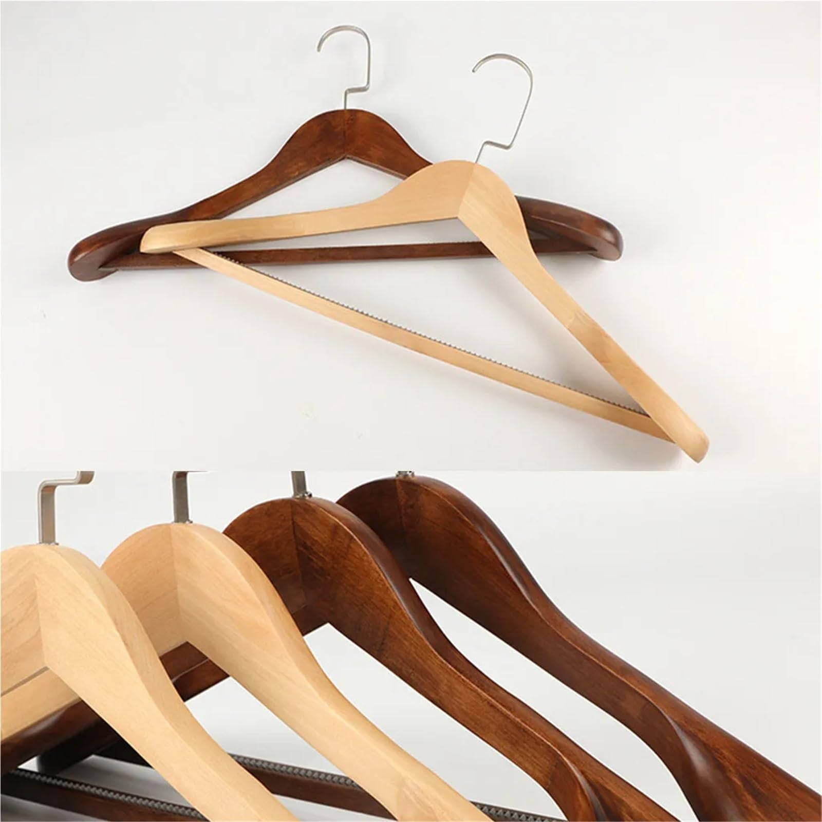 Kleiderbügel aus Holz 5 Stück breite Kleiderbügel aus Holz, Massivholz, Kleiderständer for Zuhause(Color 5)