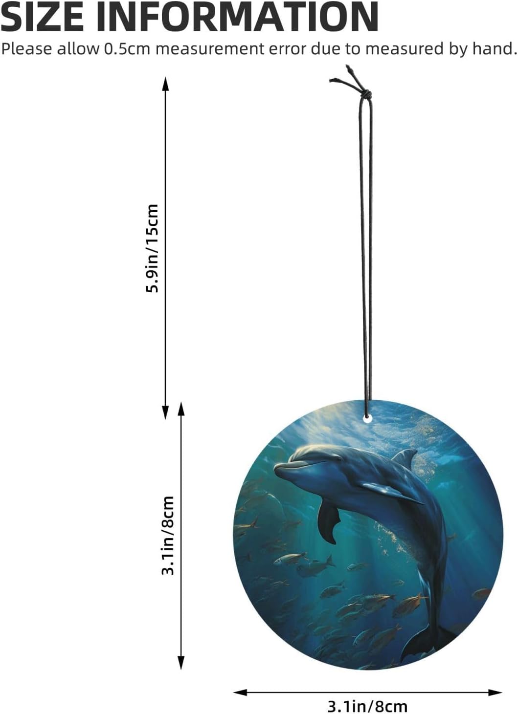 Car Air Fresheners Cards Set of 4 Pieces,Dolphin in The Deep Ocean Mirror Pendant Hanging Scented Cards for Wardrobe Bathroom Long-Lasting Auto Aromatherapy Tablets Gifts Car Rearview image 4