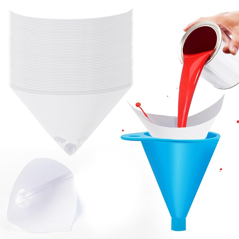 MAQIHAN Filtros de Tinta de Papel com Malha de Nylon e Funil para Pistola de Pintura, 6 pol. (15,2 cm), 75 unidades