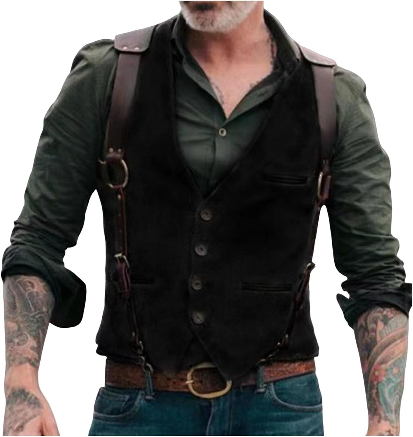 Men's Tank Tops Stylish Autumn Retro Fashion Vest Casual Attire for Men Perfect for Daily Wear or