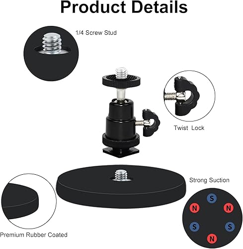Miniatura 3 de Paquete de 2 soportes magnéticos para cámara compatibles con batería Ring Stick Up Cam (2ª, 3ª), Ring Outdoor Cam Plus, soporte magnético de pared