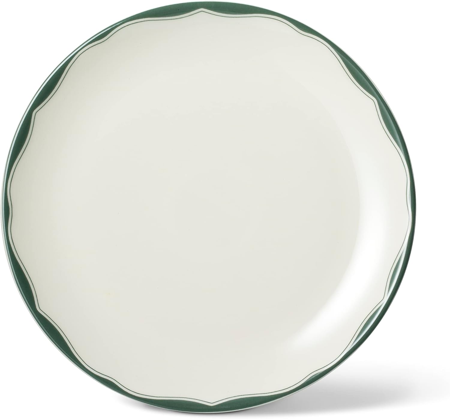 222 Fifth 12-Piece Porcelain Dinnerware Set for 4, White & Sage Green Plates and Bowls Set, Glossy Ceramic Dish Set with Detailed Floral Design, Microwave & Dishwasher Safe Dishes for Dining, Brittany - Image 6
