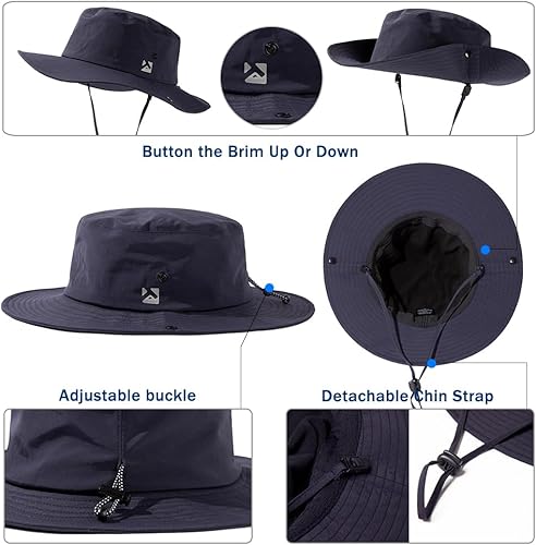 Miniatura 10 de TOP-EX Sombrero de lluvia de gran tamaño XL XXL impermeable con forro polar para hombre, clima frío, senderismo, pesca al aire libre, 22.4-25.6 in