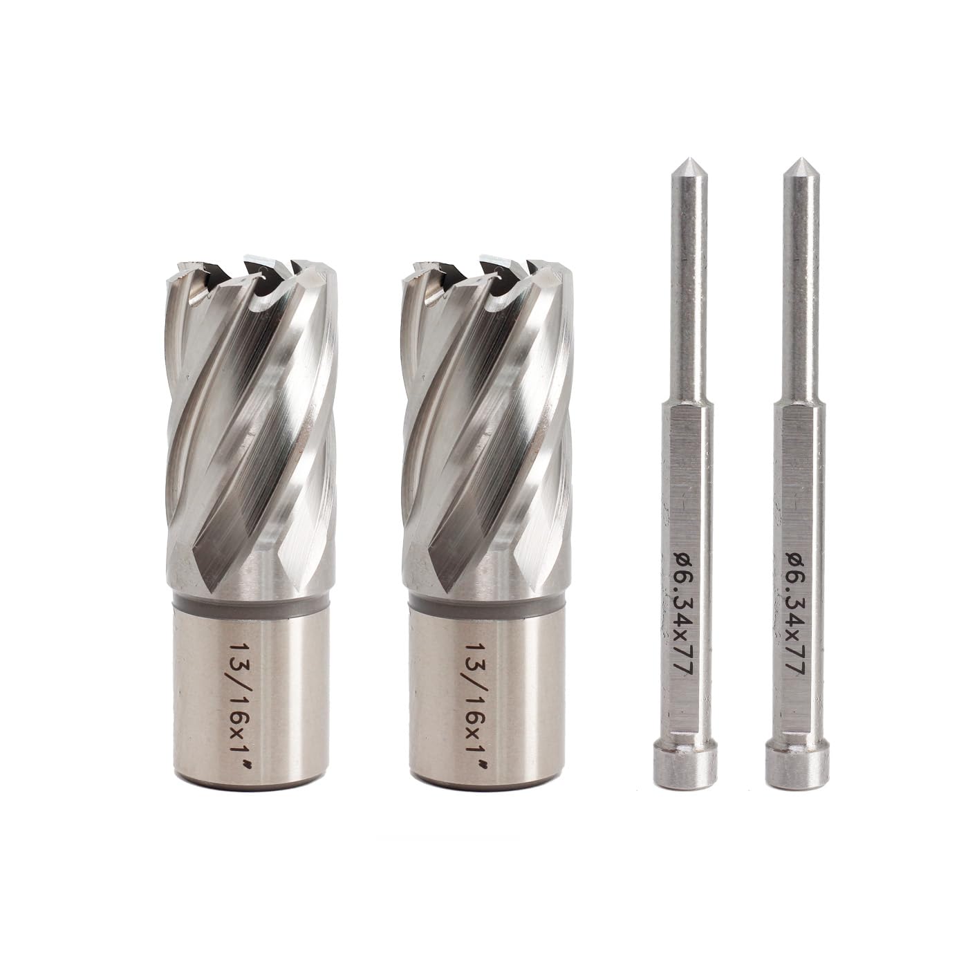 2 Pcs 13/16" x 1" HSS Annular Cutter with Weldon Shank 3/4"