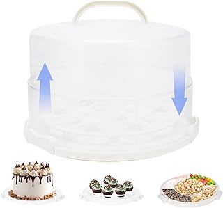 12 Inch Cake Carrier with Lid and Handle – Heavy-Duty Cake Container for...