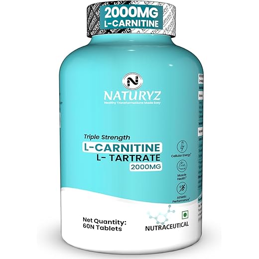 NATURYZ Triple Strength L-Carnitine 2000MG - 60 Tablets