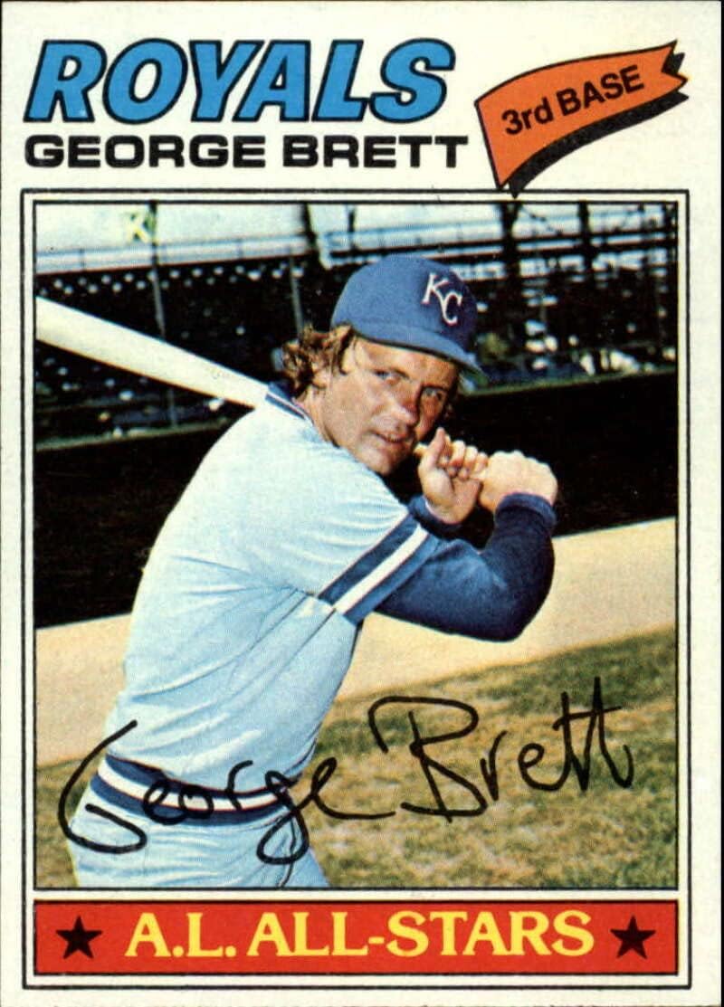 1977 Topps Baseball #580 George Brett Kansas City Royals Set Break 1 (See Scan for Actual MLB Trading Card you will receive)