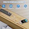 Recessed Power Strip, Desk Power Socket with USB C PD 20W, Recessed Power Socket with Extension Lead, Desk Clamp Power Strip 2 Outlets with 2m Cable, DeskSocket for Home Office(Black)