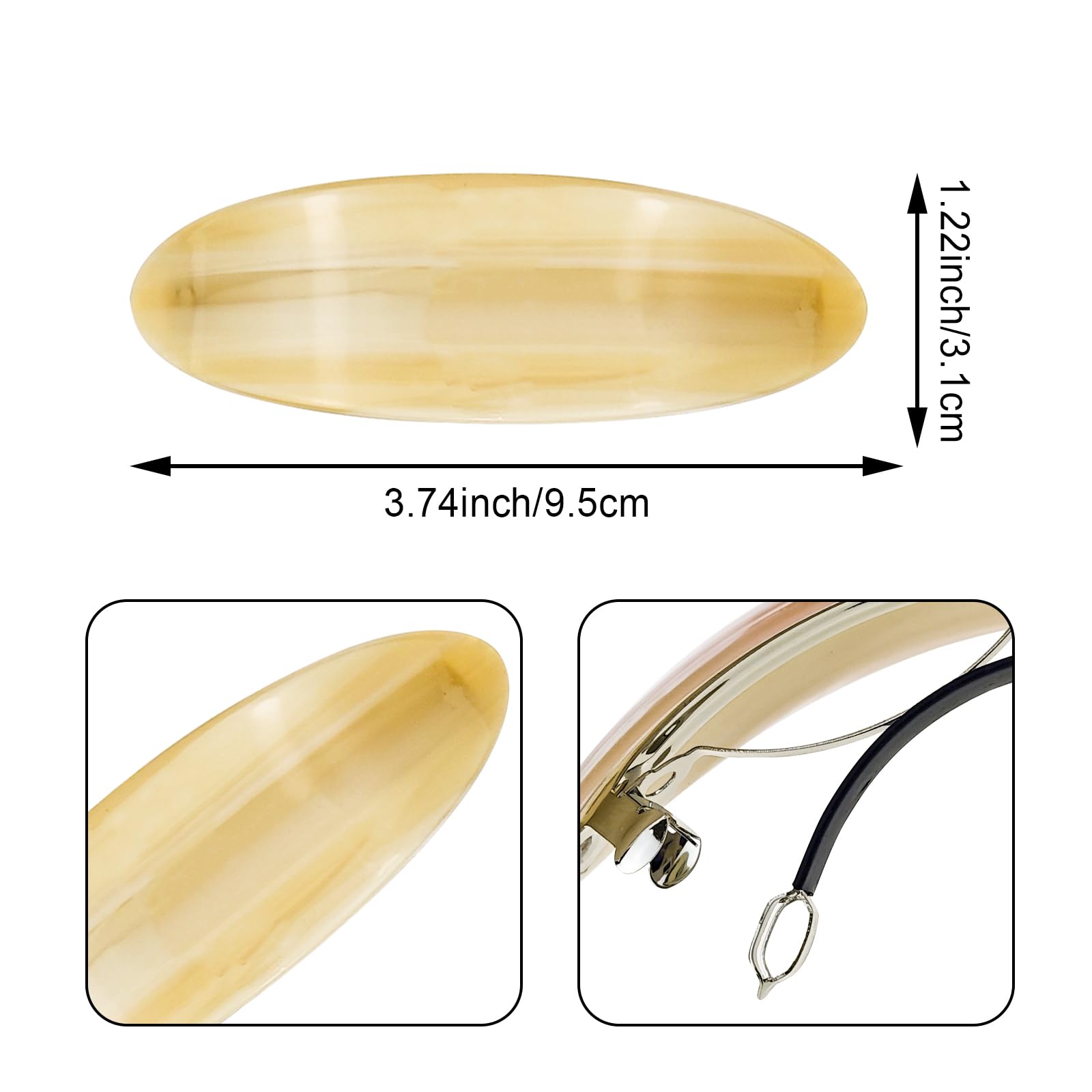 3 PCS Acetate Hair Barrette,Large Vintage Hair Barrette for Women,French Tortoise Shell Hair Clips Vintage Snap Hair clips Accessories Gifts for Women Girls Thick Hair (Style 2?
