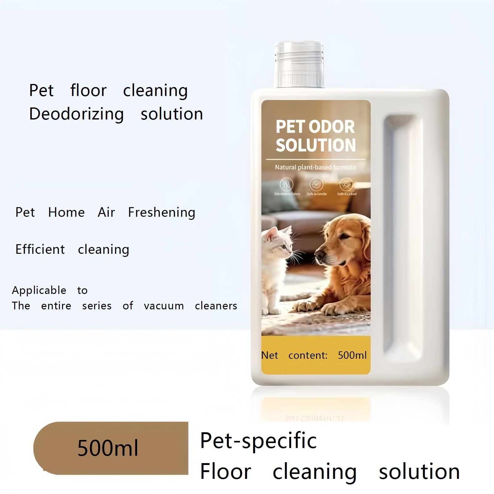 3 Botellas De 500 Ml De Solución De Limpieza Especial For Eliminar Olores En Mascotas, Compatible Con Dreame, Solución De Fregona For Aspiradora De Doble Uso En Seco Y Húmedo