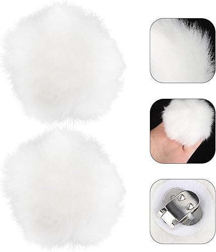 Miniatura 9 de SEWACC 2 hebillas de zapatos con pompones, clips de zapatos desmontables, botones de felpa extraíbles, zuecos decorativos, accesorios para bricolaje