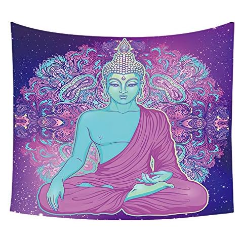 Moylor Zen Meditation Buddha Pattern Tapestry Wall Art Hanging Headboard Bedroom Dorm Living Room Decor Cover