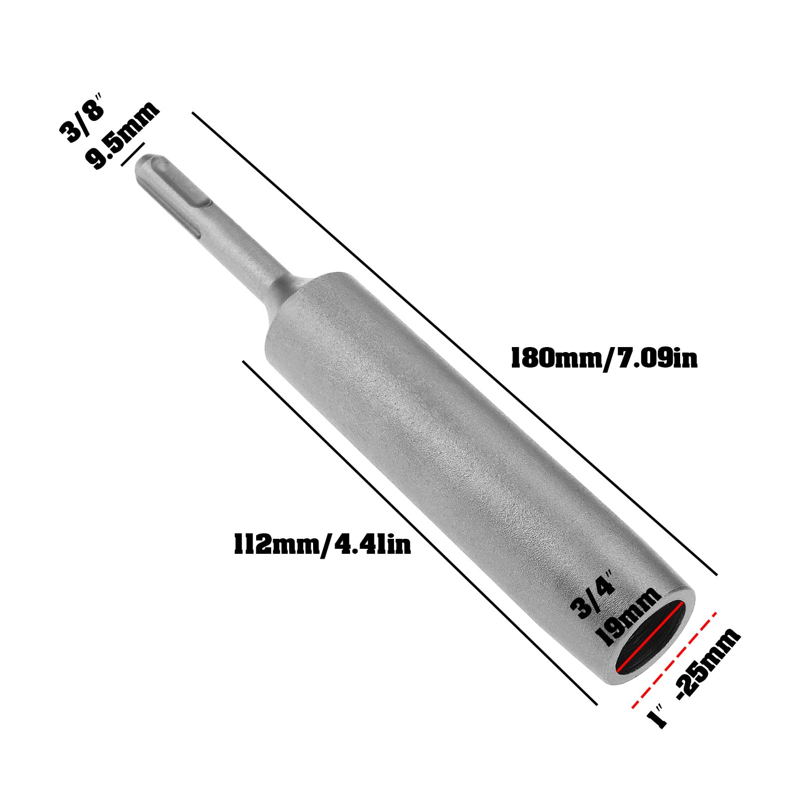 Briny River SDS-Plus Ground Rod Driver for 5/8" and 3/4" Rods Fits SDS-Plus Hammer Drills, 19mm One-Piece Steel Tool - Image 4