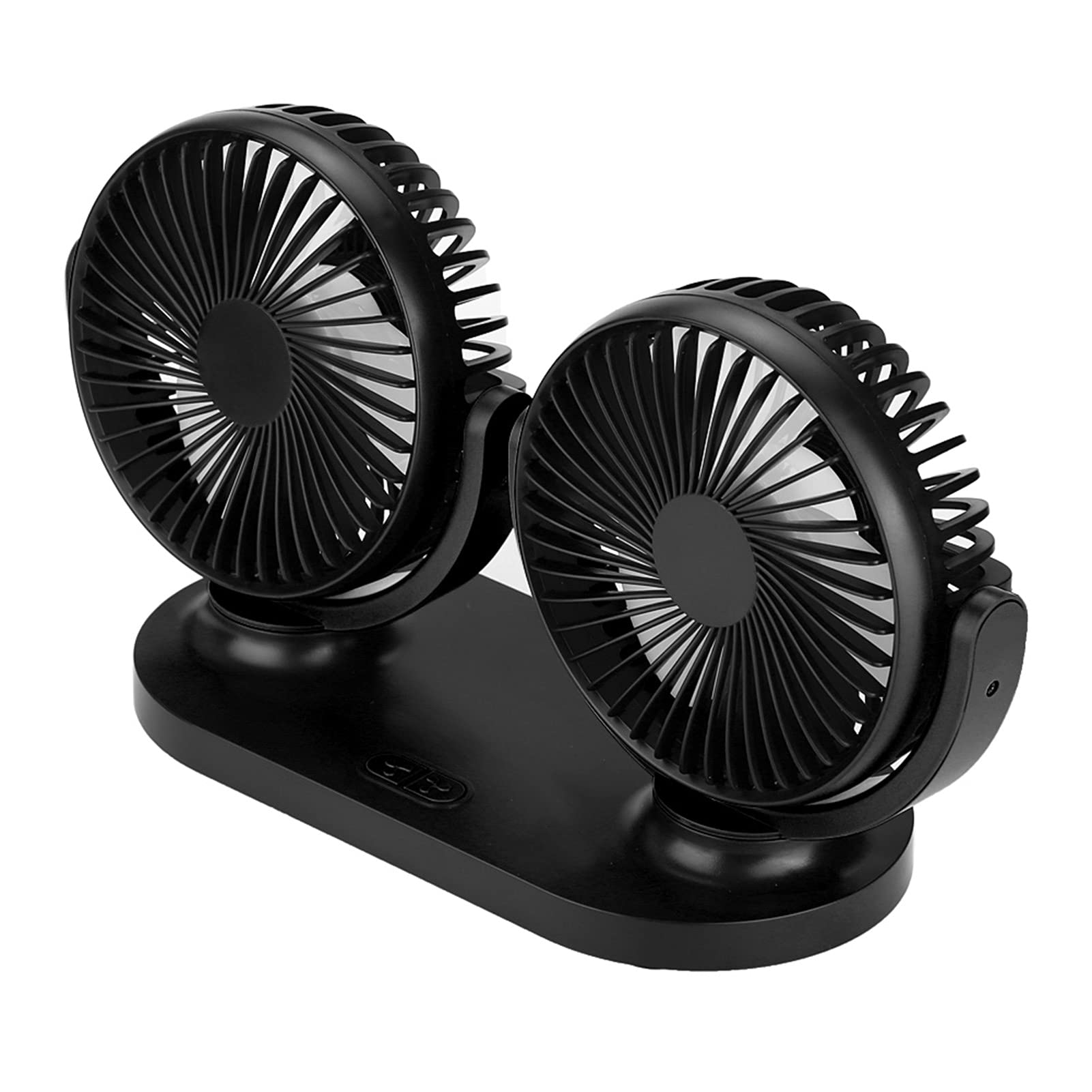 EVGATSAUTO Ventilatore per auto a doppia testa, auto a doppia testa USB Condizionatore d'aria portatile Ventilazione del dispositivo di raffreddamento automatico Accendisigari 12V(Nero)