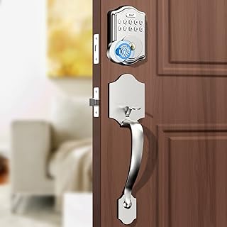 Fingerprint Front Door Lock Set, Guarder Keyless Entry Door Lock with Handle,Smart Deadbolt with Fingerprint/Keypad Code/Key, 300 User Auto Lock,IP66 Waterproof Easy to Install for Door Security