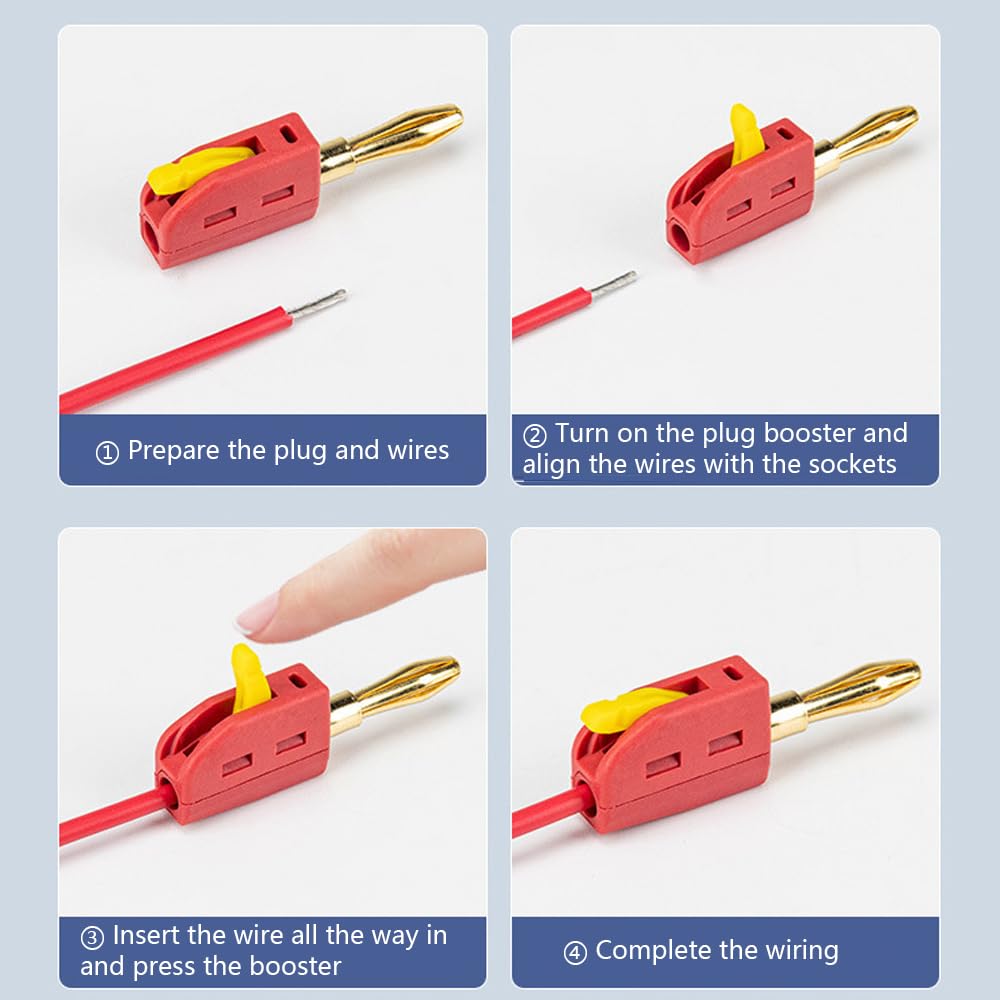 4mm Banana Plug High Current Quick Connect Gold-Plated 10PCS Banana Connector 32A Five Colors