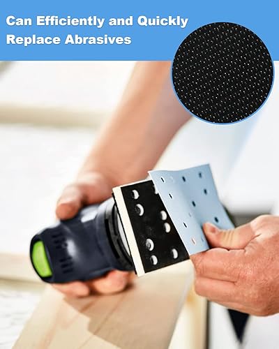 Miniatura 4 de 489252 RTS 400 - Almohadilla de repuesto StickFix de 3.150 in x 5.118 in, suave, 12 agujeros, se adapta a lijadoras de órbita aleatoria festool RTS