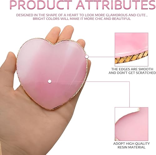 Miniatura 3 de Nail Art Palette, Resin Nail Art Palette Polish Mixing Colors Palettes with Golden Edge and Heart Shape Design Nail Painting Display Tray for Nail