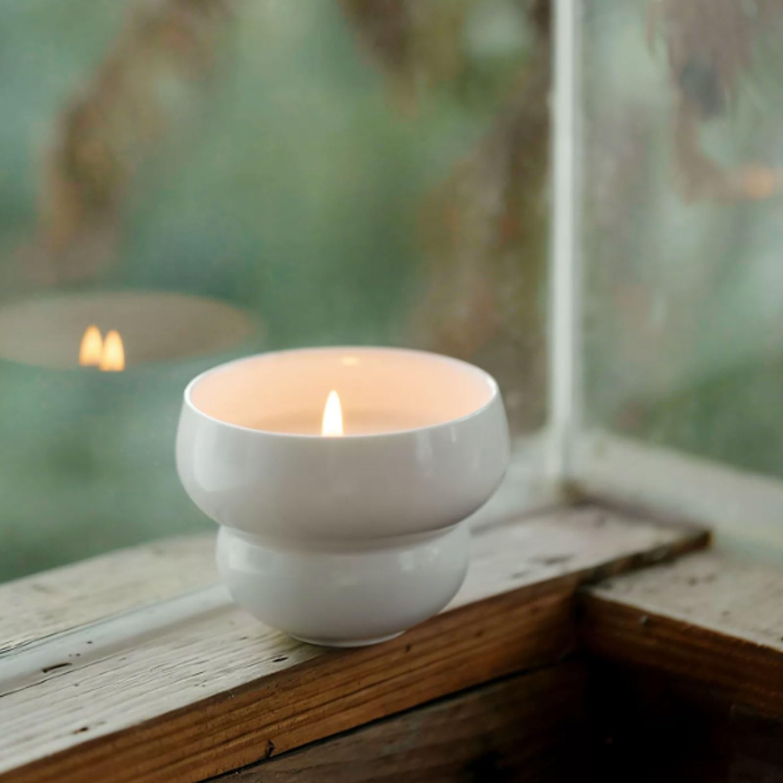 Exquisit Keramikkerzen, wiederverwendbare Aromatherapie-Kerze, moderne Kerzen im Glas, langanhaltend, sauber brennend, for den Duft zu Hause weich(Svart)
