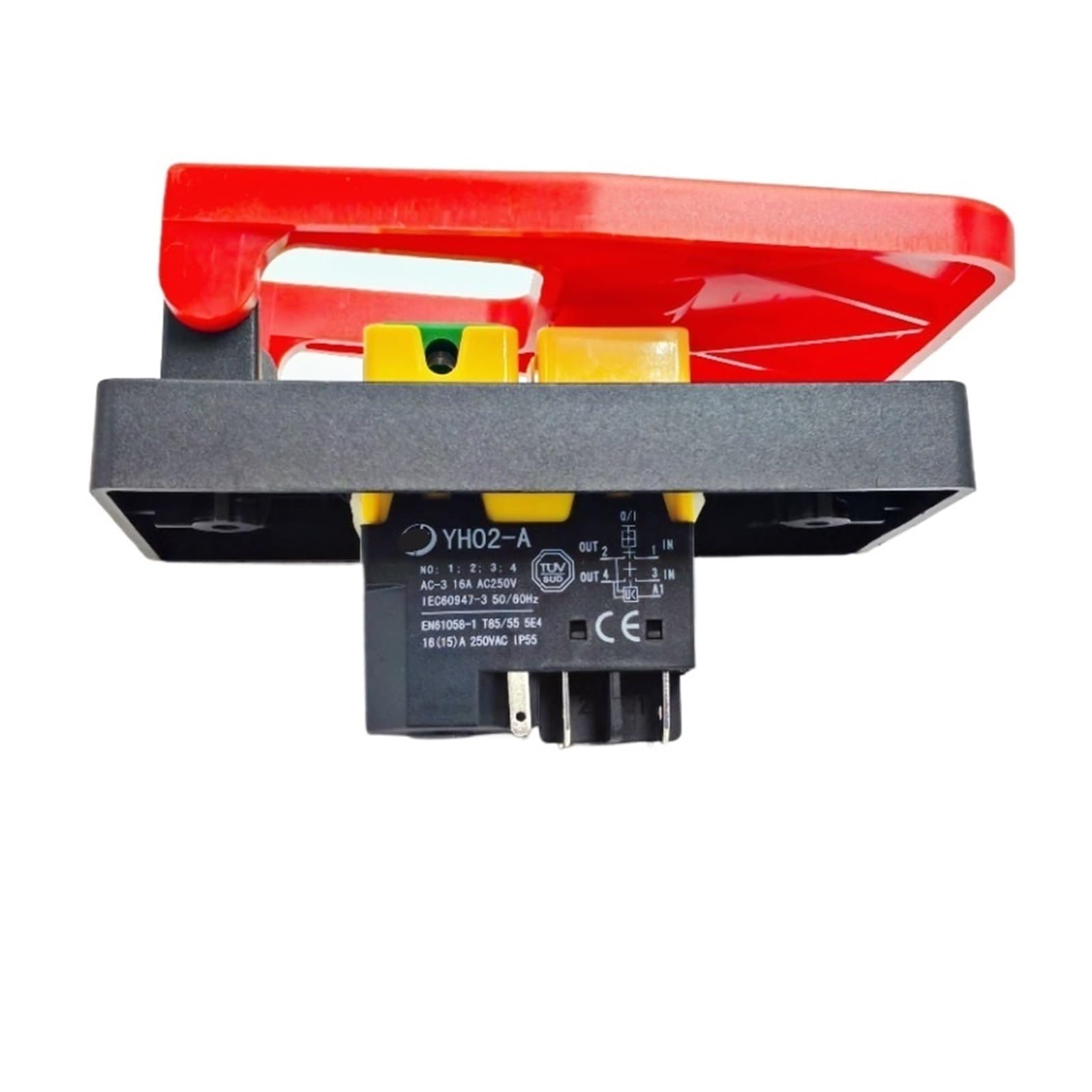 CXFCIHFT Off-On Cover Stop Push Button Switch 16A Power-Off/Undervoltage Protection Electromagnetic Start Switch(5 Pins)