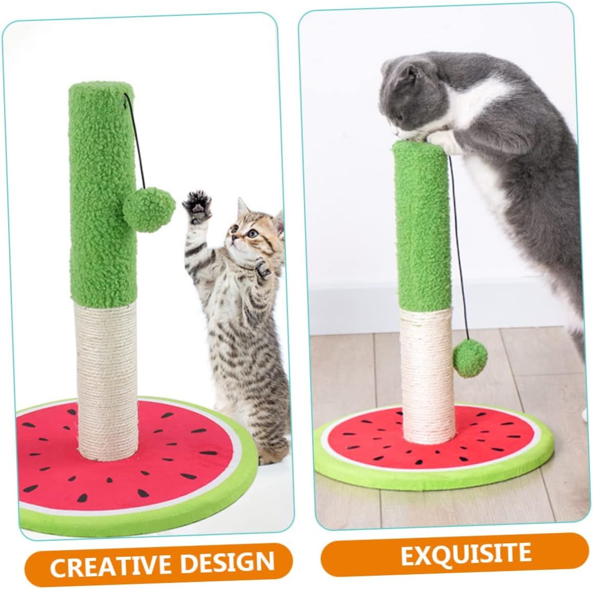 review NOLITOY 2pcs Cat Scratching Post Cat Teaser Toy Cat Accessories Cat Tree Cat Scratcher Tower Pet Scratcher Board Kitten Scratching Post Cat Scratch Toy Tall Cat Vertical Sisal Scraper