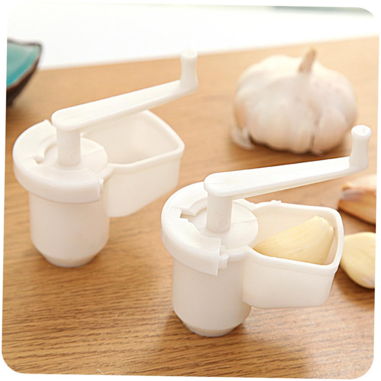 Healifty Garlic Mixer Machine Hand Operated Shredder Cutter for Easy Garlic Preparation Lightweight Kitchen Utensils Gadget Multi Function Slicer Essential Cooking Tool