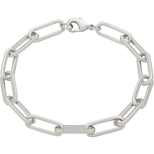 Amazon Essentials 14k Gold Plated or Silver Plated Chunky Chain Link Bracelet 7.5"