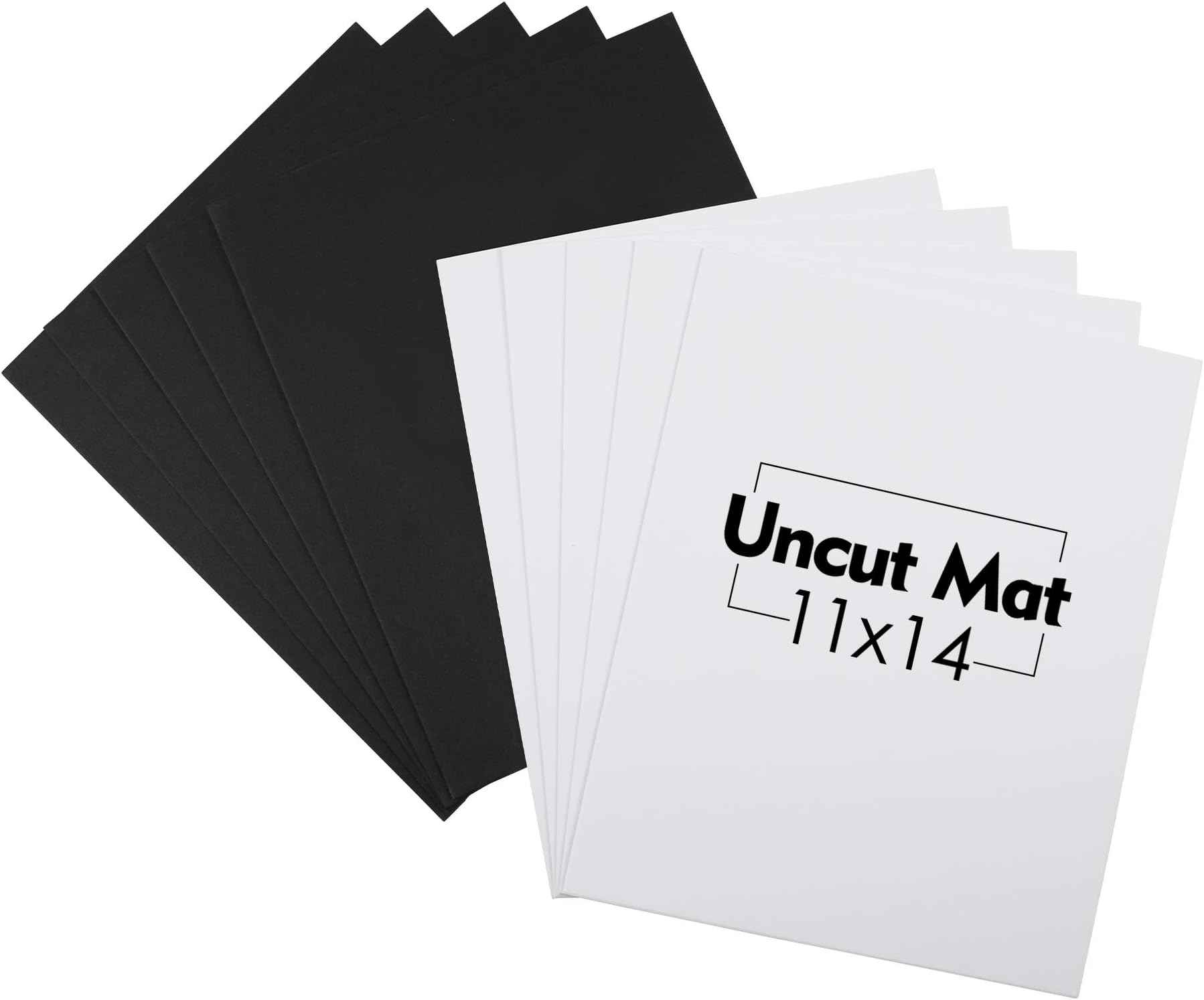 Mat Board Center, 10 Pack, Uncut Mat Backing Board Matboard - Full Sheet - for Art, Prints, Photos, Prints and More (White/Black Color, 11x14)