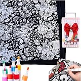 Diy Decke Zum Ausmalen, 150*125cm Kritzel Kuscheldecke, Decke Zum Bemalen, Mit 24 Farbige Marker, Waschbarer Samt, Kreatives Bastelset, Heimdekoration, Ideal FüR Kunst- Und BastelaktivitäTen 、A