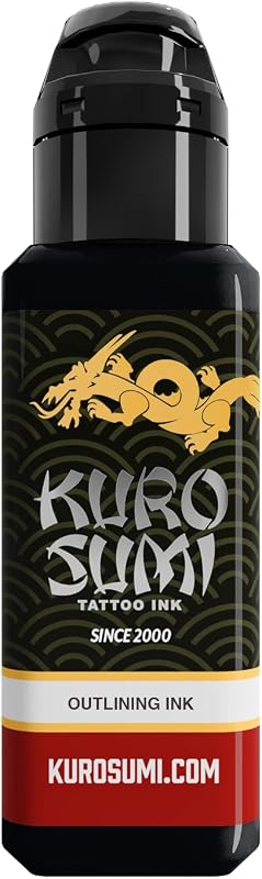 Tinta preta para tatuagem Kuro Sumi KSOL12, frasco com aproximadamente 355 mL