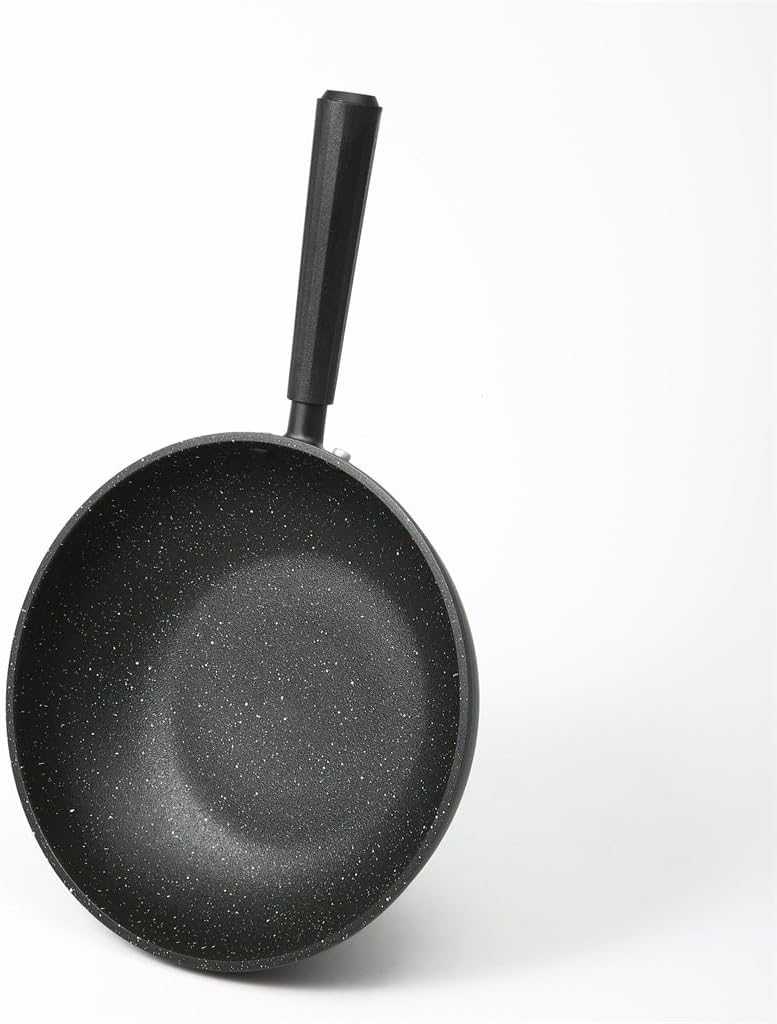 HBJWOV Polwok Wok Rice Stone Non-stick Pan, Frying Pan With Cover Cooker Induction Universal