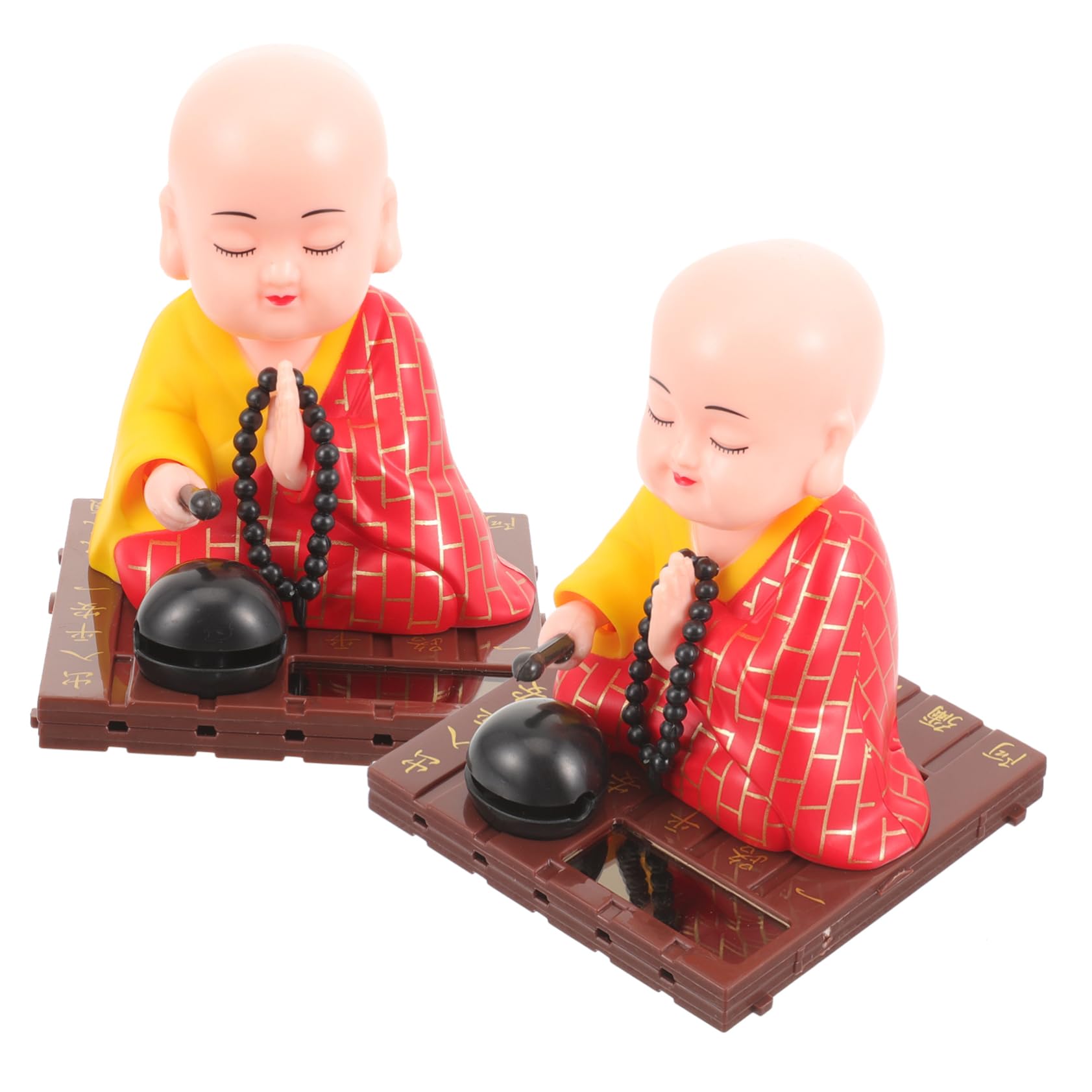 Figurine solaire de moine anti stress pour voiture décoration tableau de bord ABS