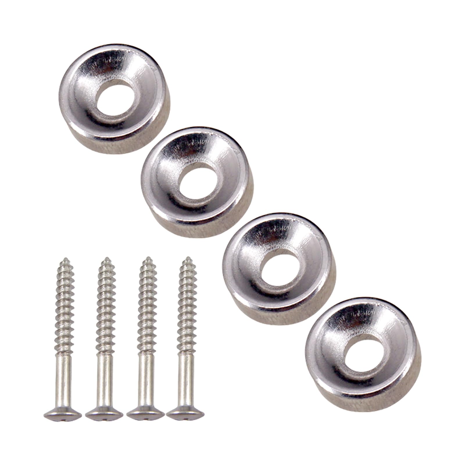 YUOIUX 4Pcs Guitar Neck Joint Ferrules Bushing with Screws Electric Guitar Neck Joint Mounting Ferrules for Electric Guitar