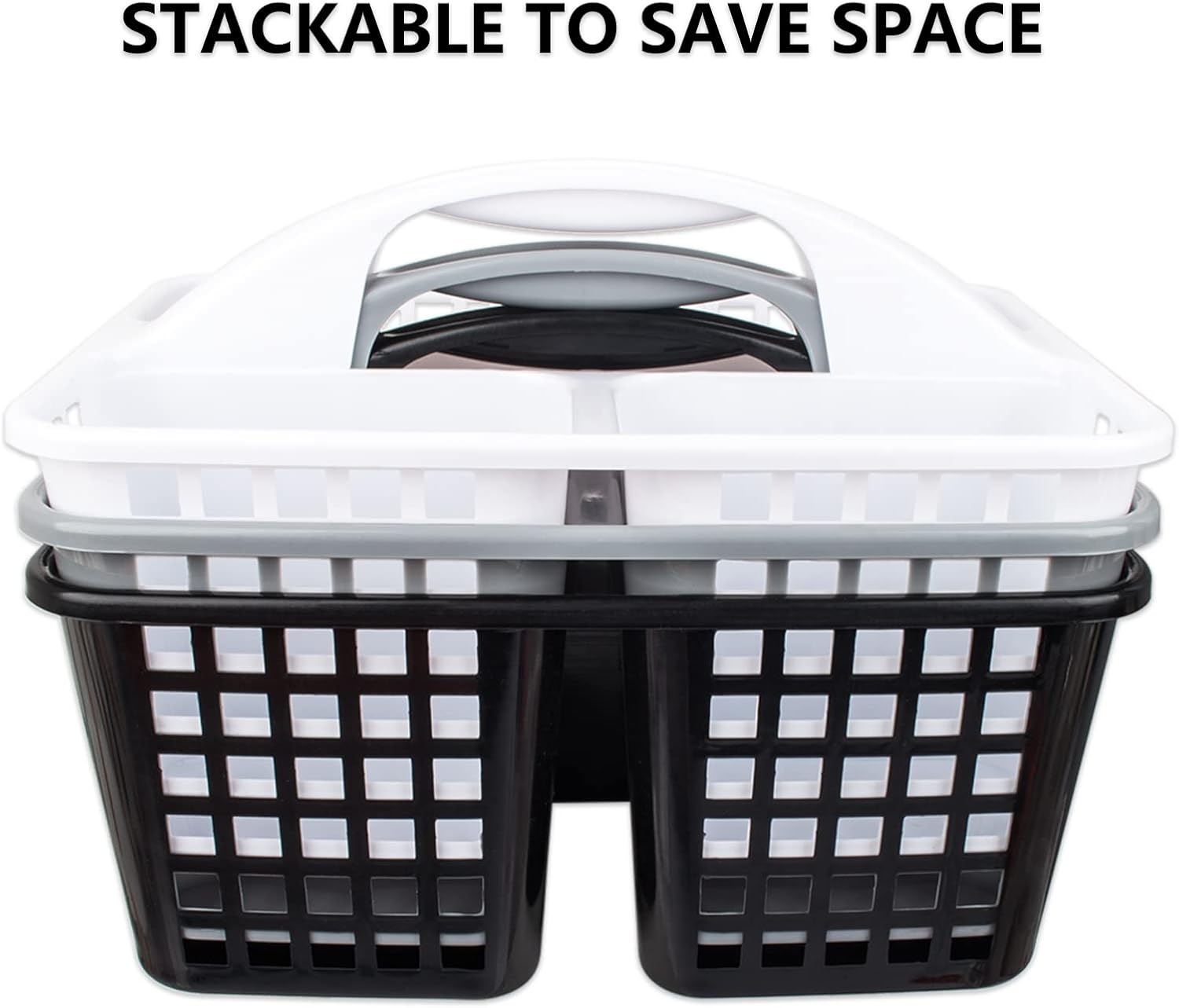 Cleaning Supplies Caddy Portable Shower Caddy Basket Cleaning Supply Organizer with Handle Bucket Tool Storage Plastic Basket for Bathroom, Bedroom, Kitchen, College Dorm, Under Sink, Pack of 2