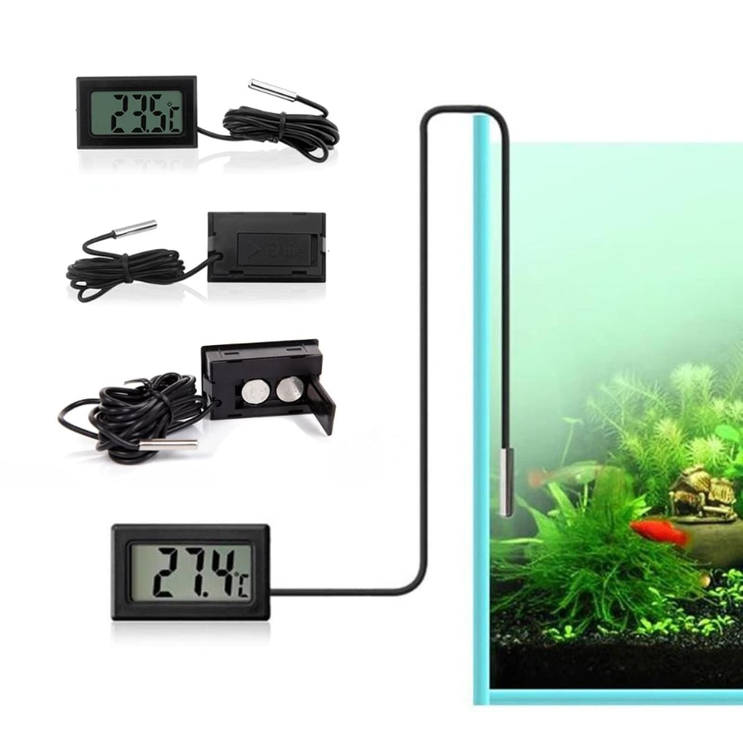 デジタルlcd 水温計 70 爬虫類 水槽 測定範囲 50 温度計 冷蔵庫用