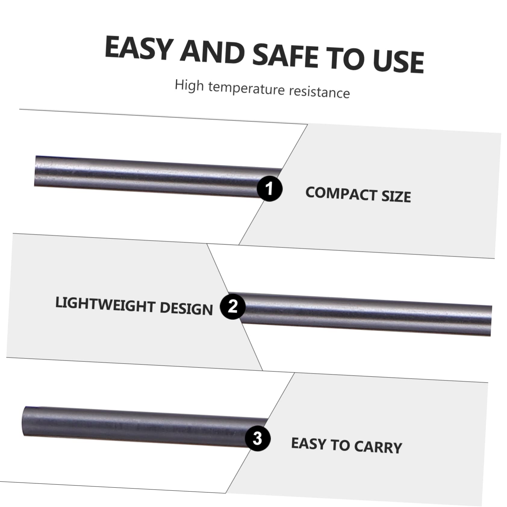 FUNOMOCYA 2pcs Graphite Stir Rods Crucible Stirring Sticks Heat Resistant Carbon Mixing Rods