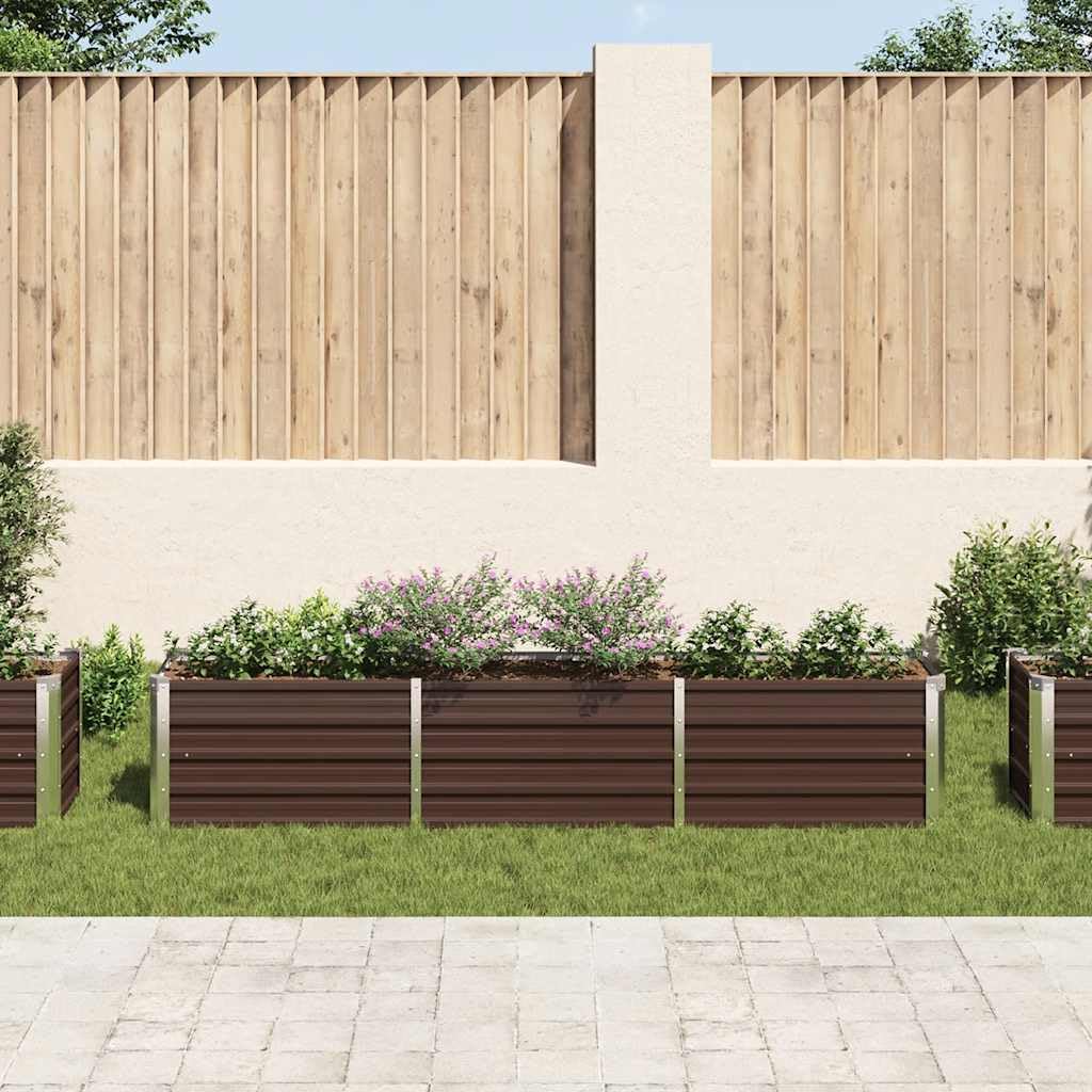 Generico Letto Rialzato in Acciaio Zincato 240x40x45 cm Marrone,Casa e Giardino,Prato e giardino,Giardinaggio,Vasi e fioriere-47046