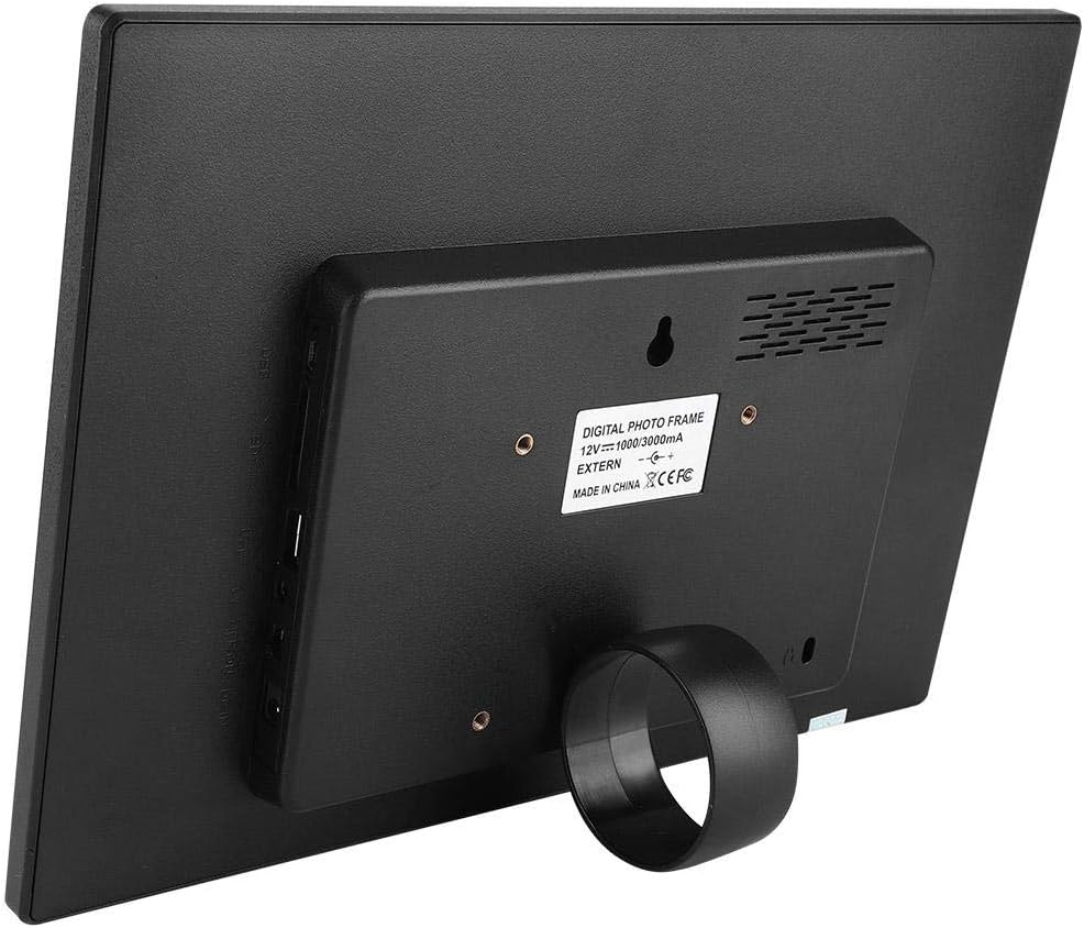 Side view of the Ciglow 13-inch Digital Photo Frame, showing USB, SD card slot, and power input ports.