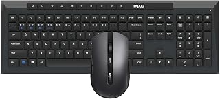 RAPOO | 8210M Wireless Keyboard and Mouse Set (Multi-mode Wireless Desktop Set, Connection up to 3 Devices, Resistant, Long Battery Life), Black
