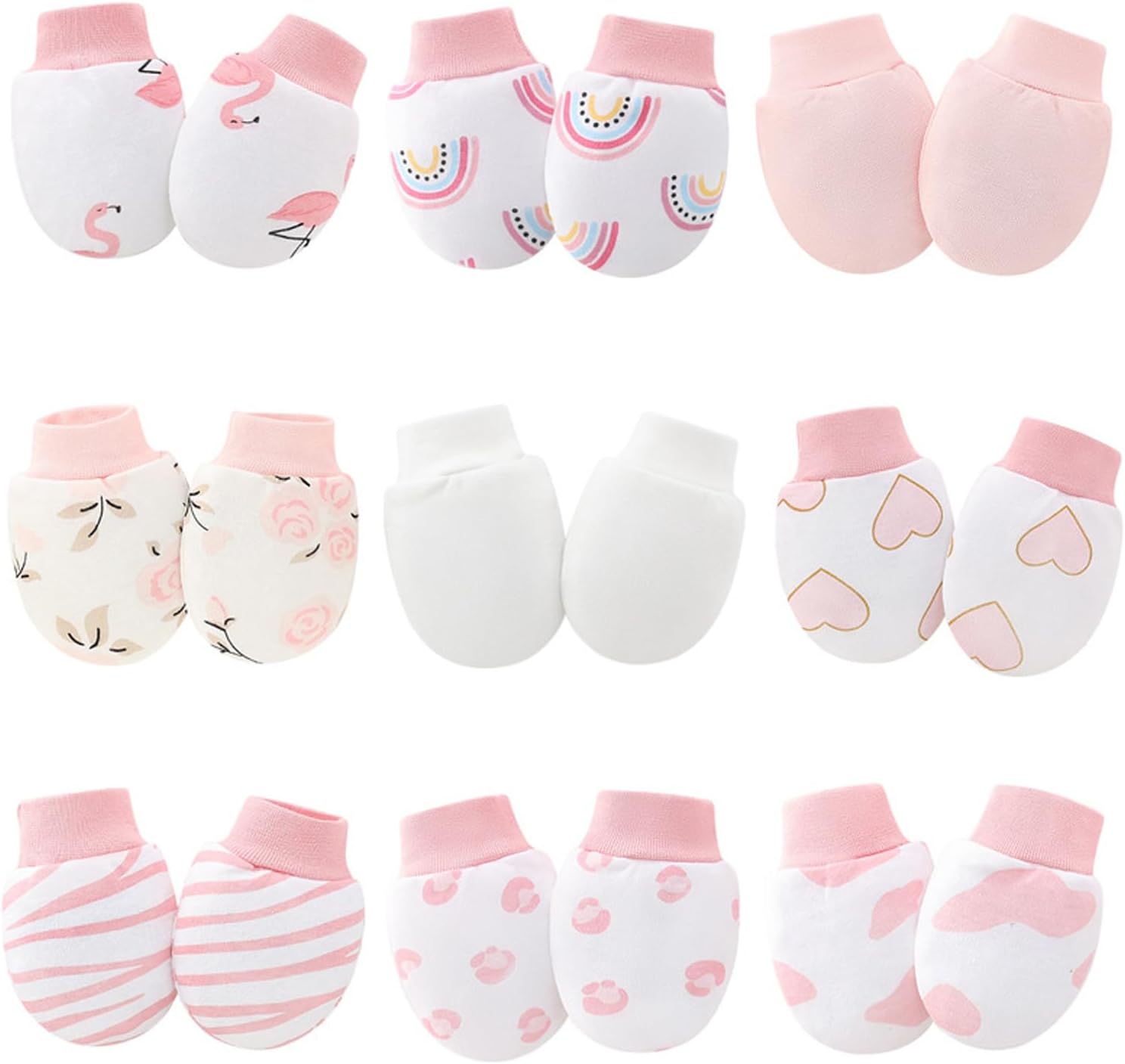 Newborns Hand Mittens Soft Breathable Gloves for Girls 0-6 Months Toddler Mitts Scratch Newborn Scratch