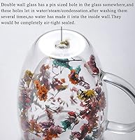 Vista 8 de Juego de 4 tazas de café de vidrio de doble pared, tazas de espresso para capuchino, té, café con leche, tazas lindas aisladas