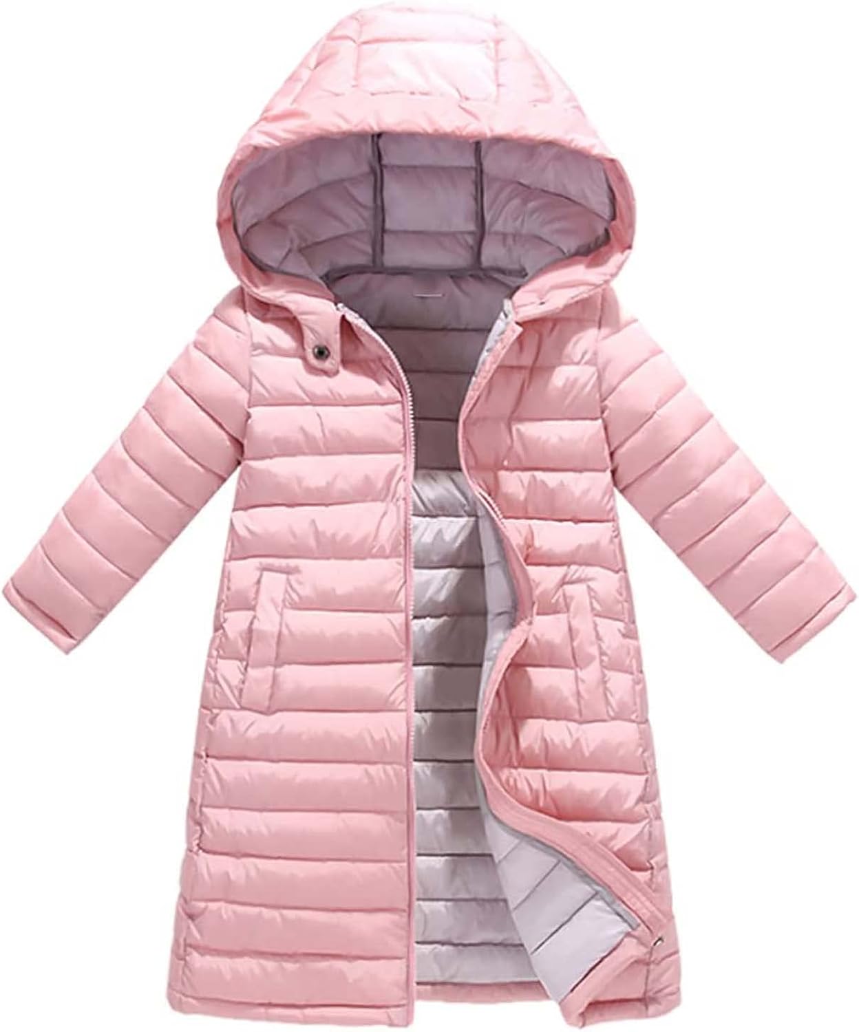 Children'S Winter Coat Warm Hooded Padded Coat Boys Girls Long Down Jacket Windproof Warm Puffer Coat Winter Snowsuit: Clothing, Shoes & Jewelry