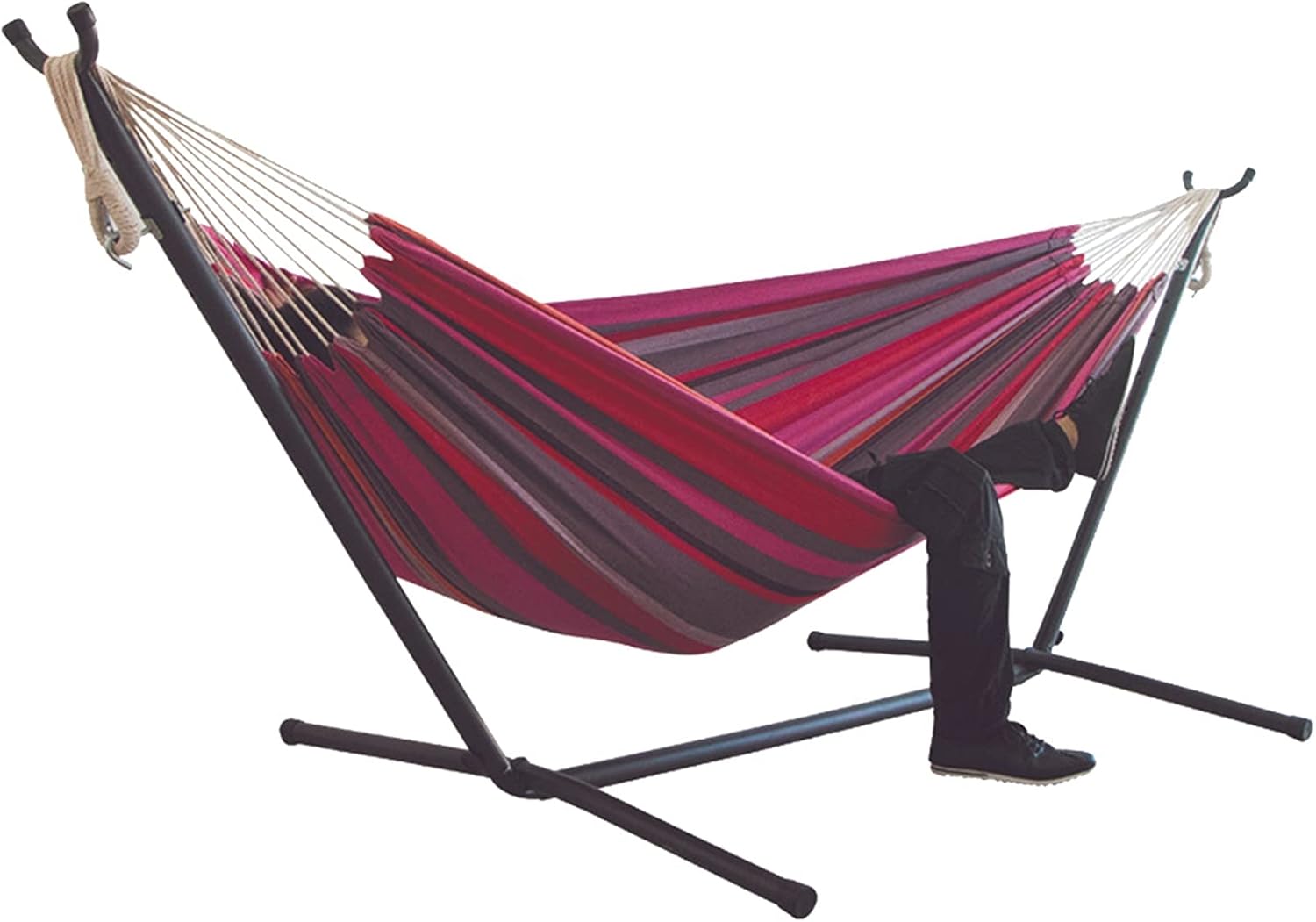 Outdoor Hammock Two-Person Hammock Camping Thicken Swinging Chair Outdoor Hanging Bed Canvas Rocking Chair Not with Hammock Stand 200150cm (Color : C)