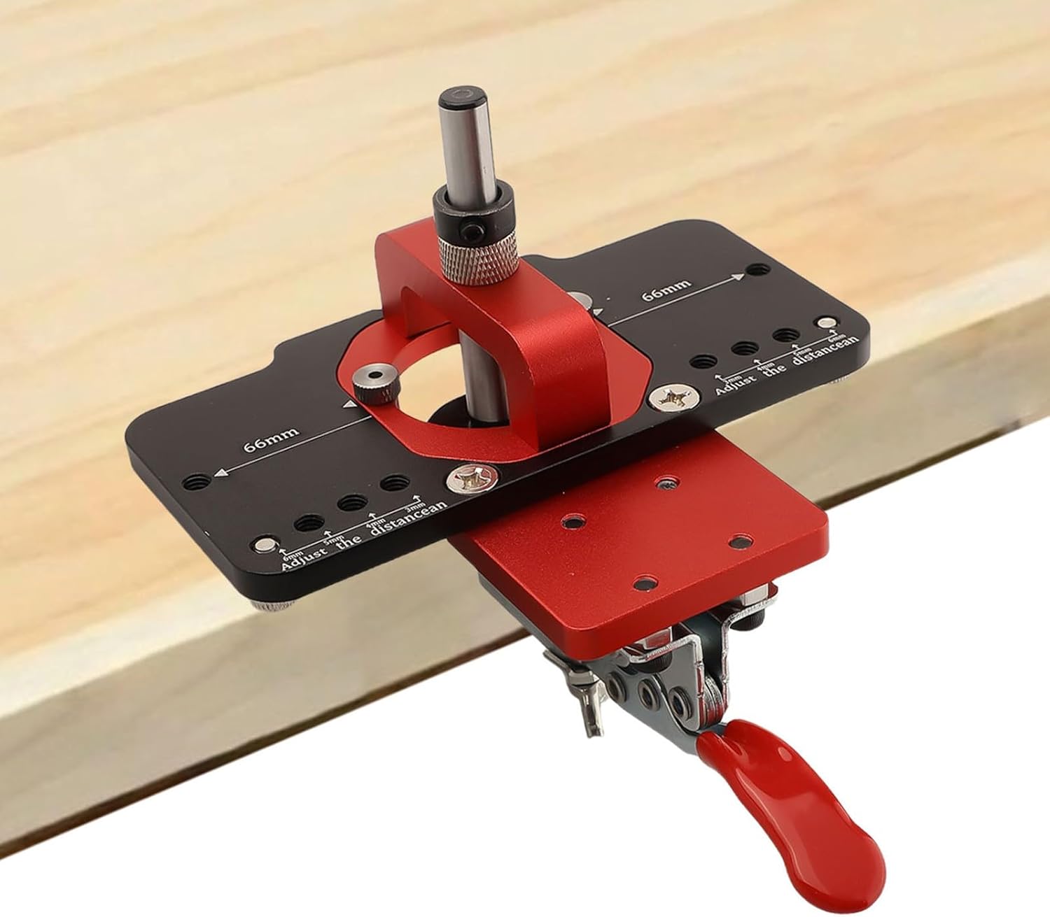 35mm Hinge Jig Drill Guide Locator Cabinet for Door Installation, Aluminum Alloy Drilling Template with 3-6mm Offset, 2mm Bit, 175x150mm