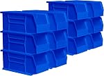 Akro-Mils 30230 AkroBins Bacs de rangement en plastique, bacs empilables pour garage, garde-manger, artisanat, 11" x 5" x 5", Bleu, 12-Pack