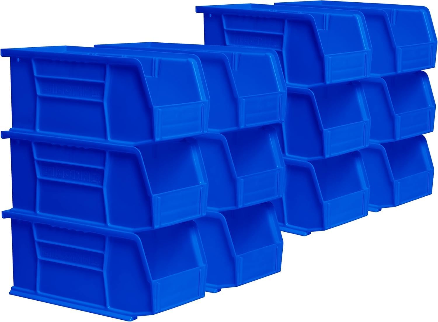 30230 AkroBins Plastic Storage Bins, Space-Saving Stackable Bins for Garage, Pantry, Craft Organization, 10.5 "L x 5.5 "W x 5"H, Blue, 12-Pack